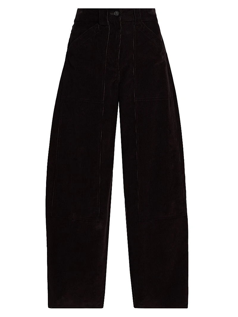 Corduroy Wide-Leg Crop Pants