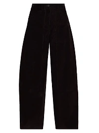 Corduroy Wide-Leg Crop Pants