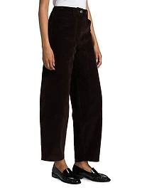 Corduroy Wide-Leg Crop Pants