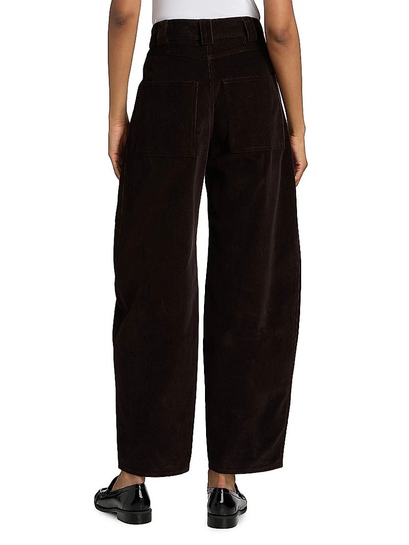 Corduroy Wide-Leg Crop Pants