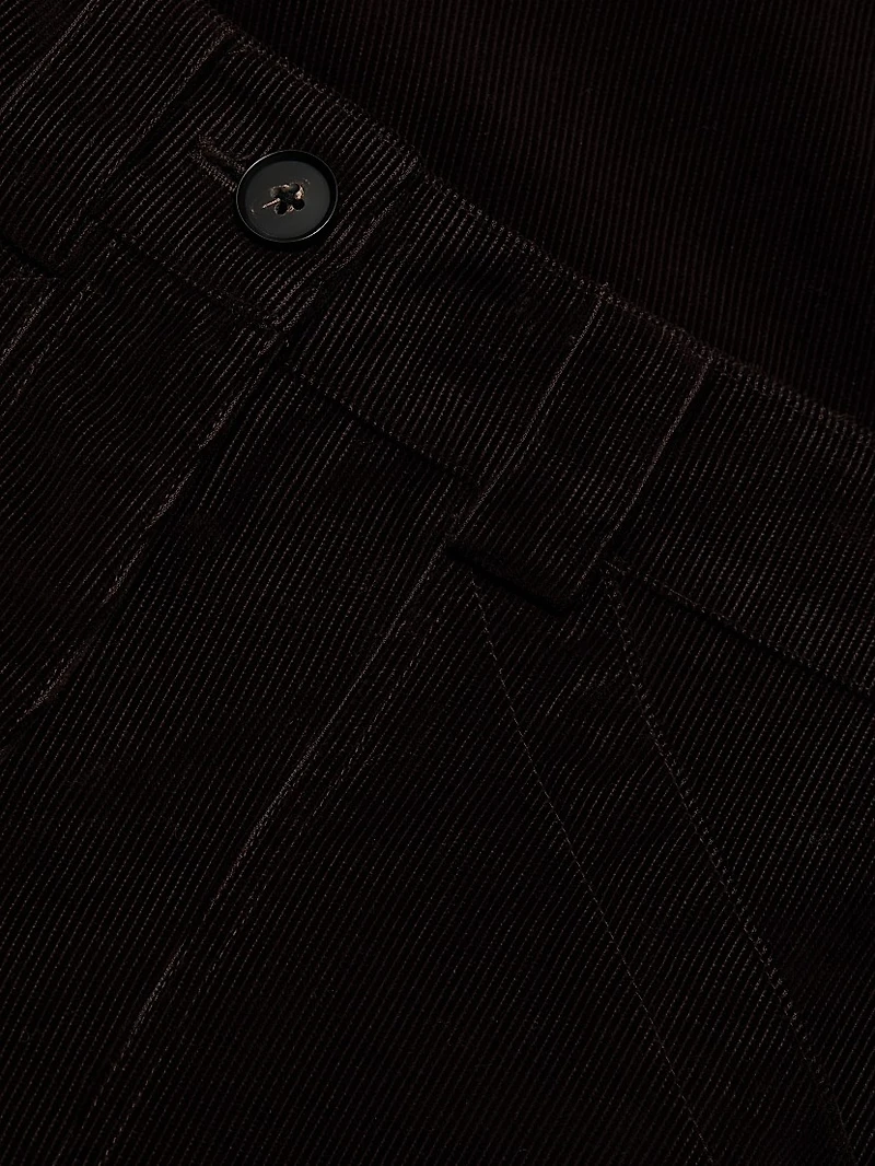 Corduroy Wide-Leg Crop Pants