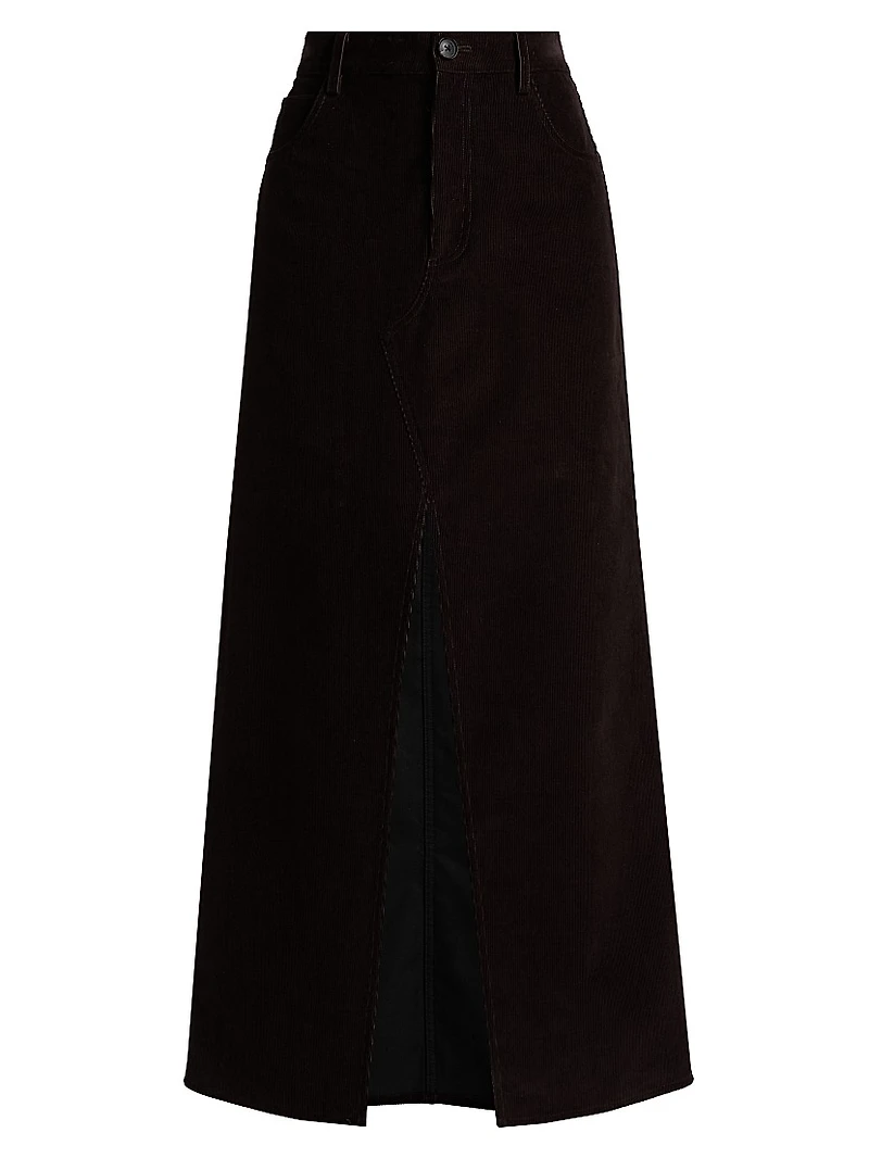Cotton Corduroy Midi-Skirt