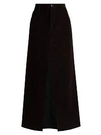 Cotton Corduroy Midi-Skirt