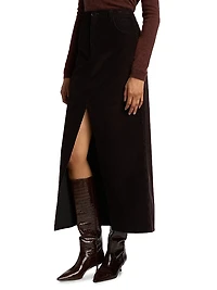 Cotton Corduroy Midi-Skirt