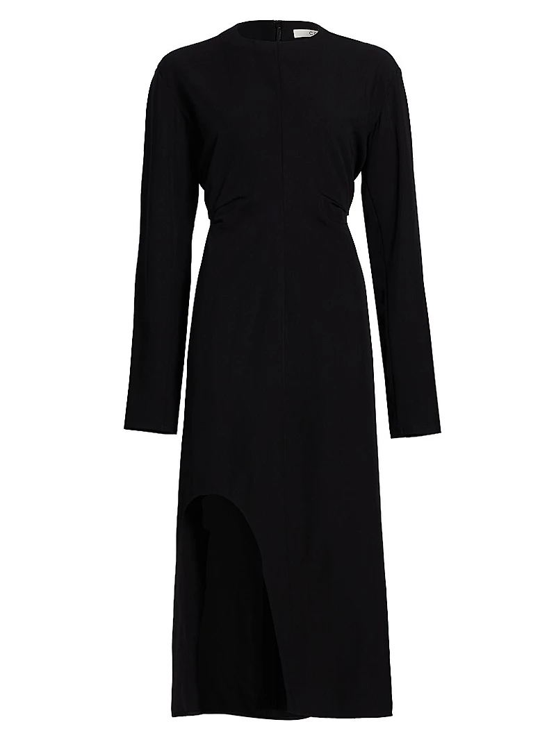 Keyhole Slit Midi-Dress