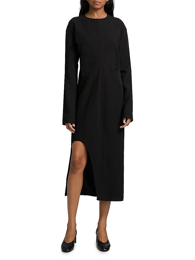 Keyhole Slit Midi-Dress