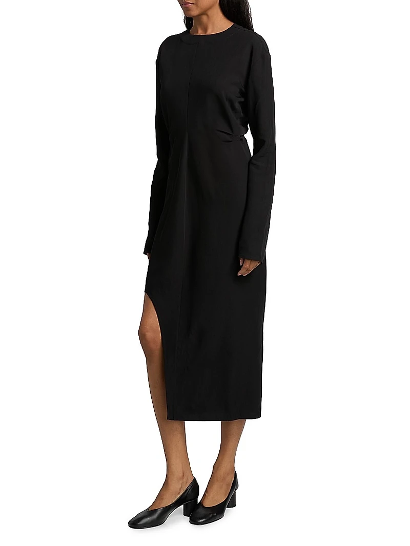 Keyhole Slit Midi-Dress