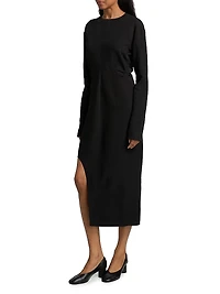 Keyhole Slit Midi-Dress