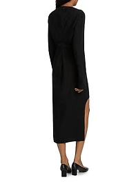 Keyhole Slit Midi-Dress