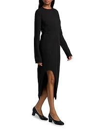 Keyhole Slit Midi-Dress