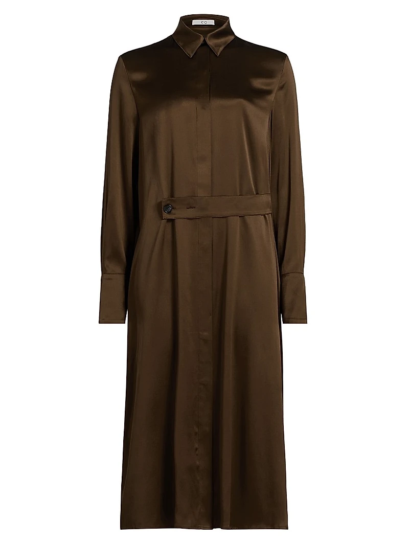 Silk Charmeuse Shirtdress