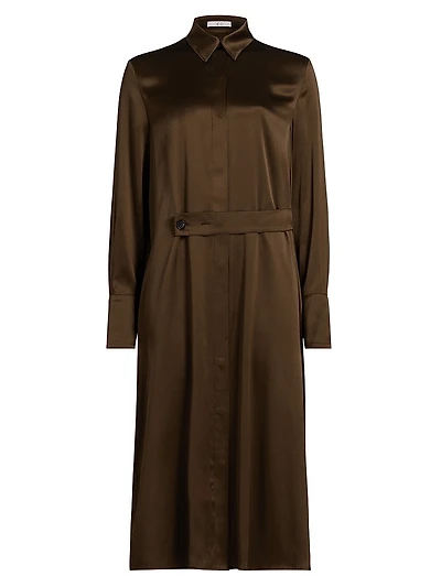 Silk Charmeuse Shirtdress
