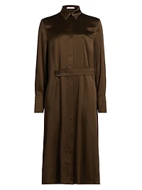 Silk Charmeuse Shirtdress