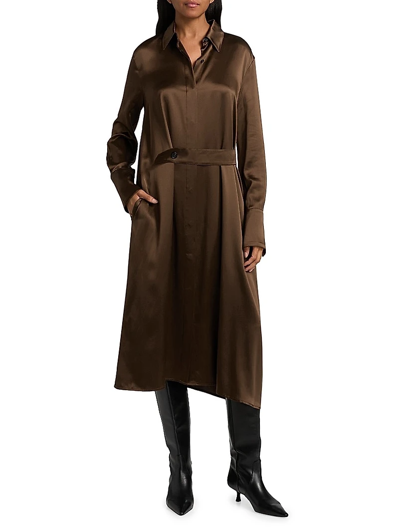 Silk Charmeuse Shirtdress