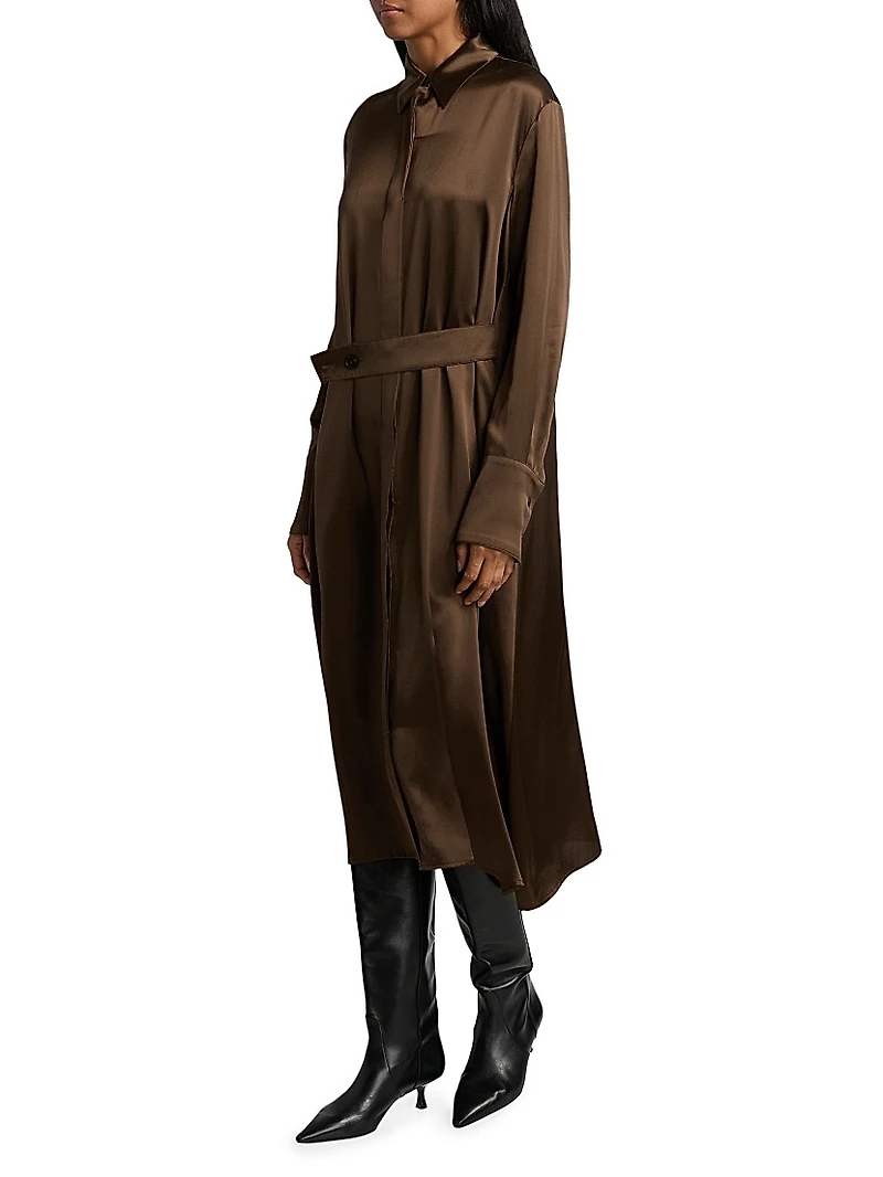 Silk Charmeuse Shirtdress
