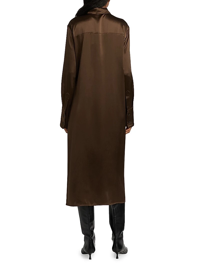 Silk Charmeuse Shirtdress
