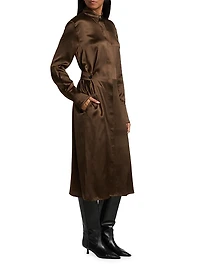 Silk Charmeuse Shirtdress