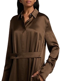 Silk Charmeuse Shirtdress