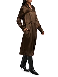 Silk Charmeuse Shirtdress