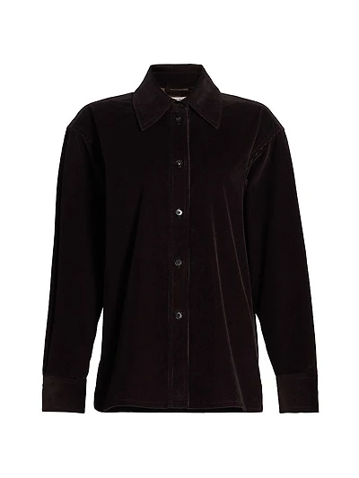 Cotton Corduroy Button-Front Shirt