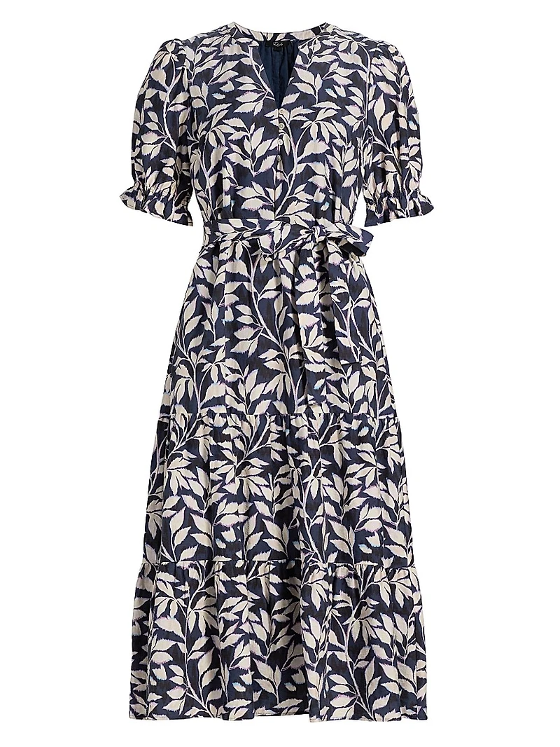 Eliana Printed Tiered Midi-Dress