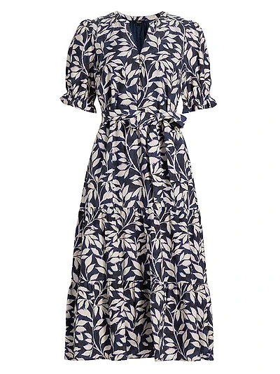 Eliana Printed Tiered Midi-Dress