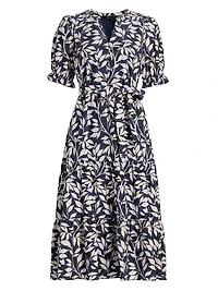 Eliana Printed Tiered Midi-Dress