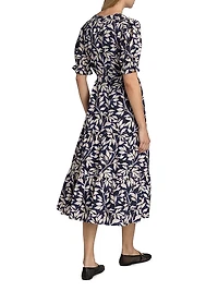 Eliana Printed Tiered Midi-Dress