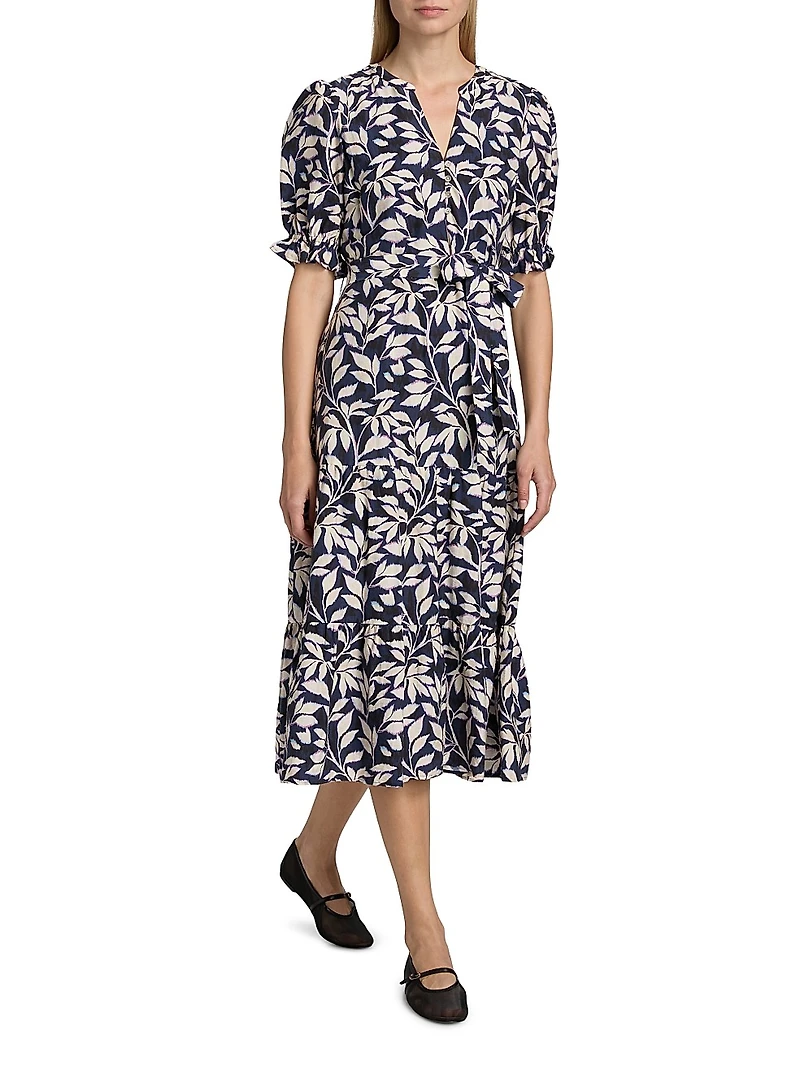 Eliana Printed Tiered Midi-Dress