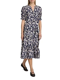 Eliana Printed Tiered Midi-Dress
