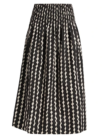 Alessa Geometric Midi-Skirt
