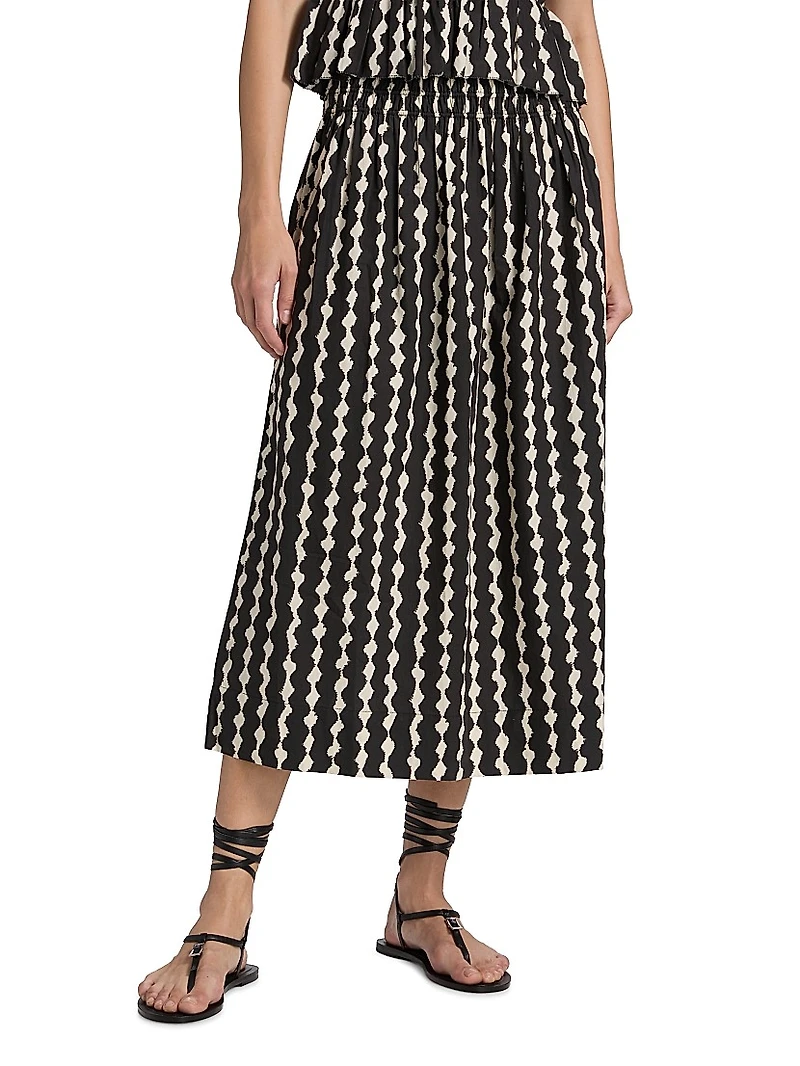 Alessa Geometric Midi-Skirt