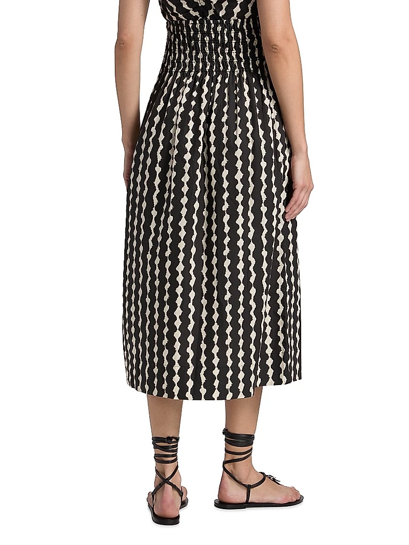 Alessa Geometric Midi-Skirt