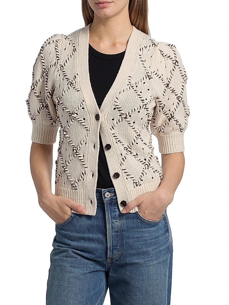 Isla Puff-Sleeve Cardigan