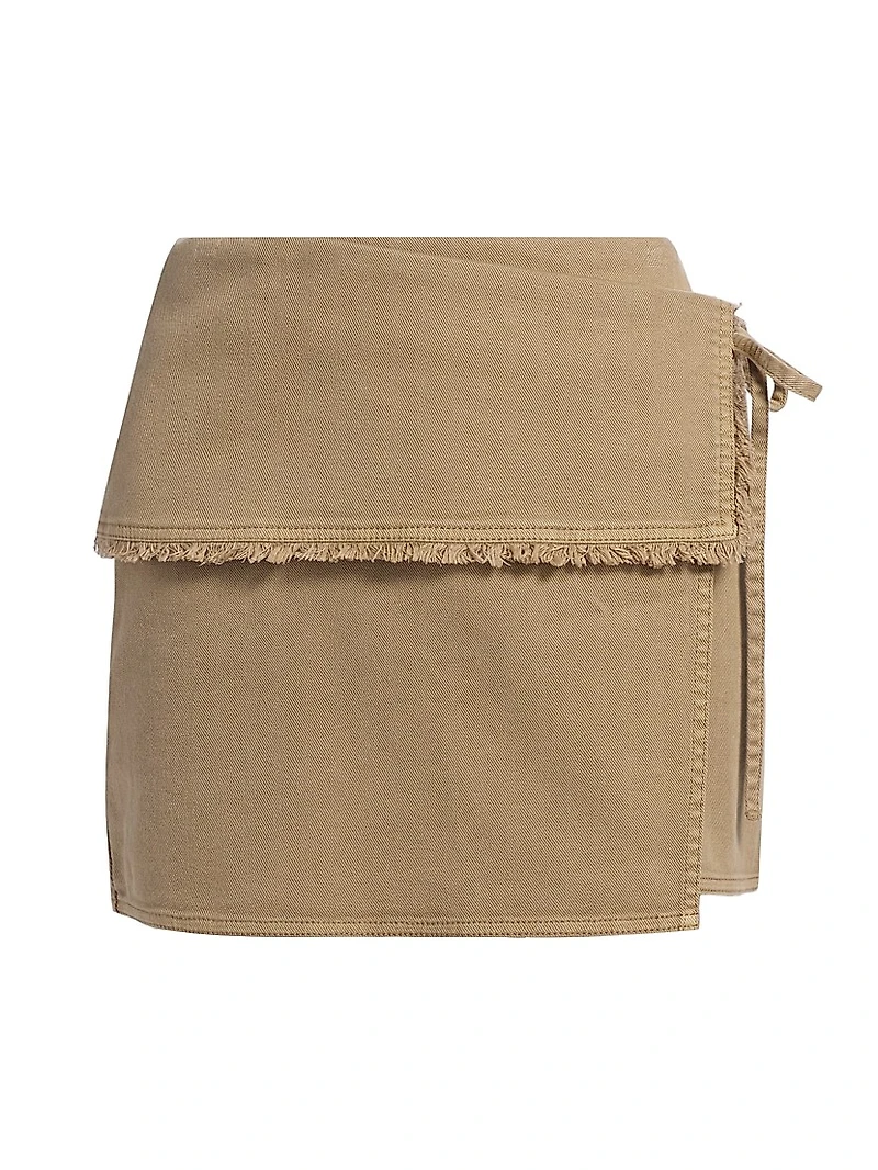 Tamarin Frayed Wrap Miniskirt