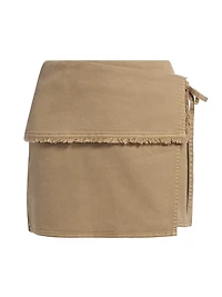 Tamarin Frayed Wrap Miniskirt