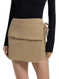Tamarin Frayed Wrap Miniskirt