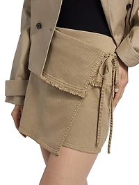 Tamarin Frayed Wrap Miniskirt