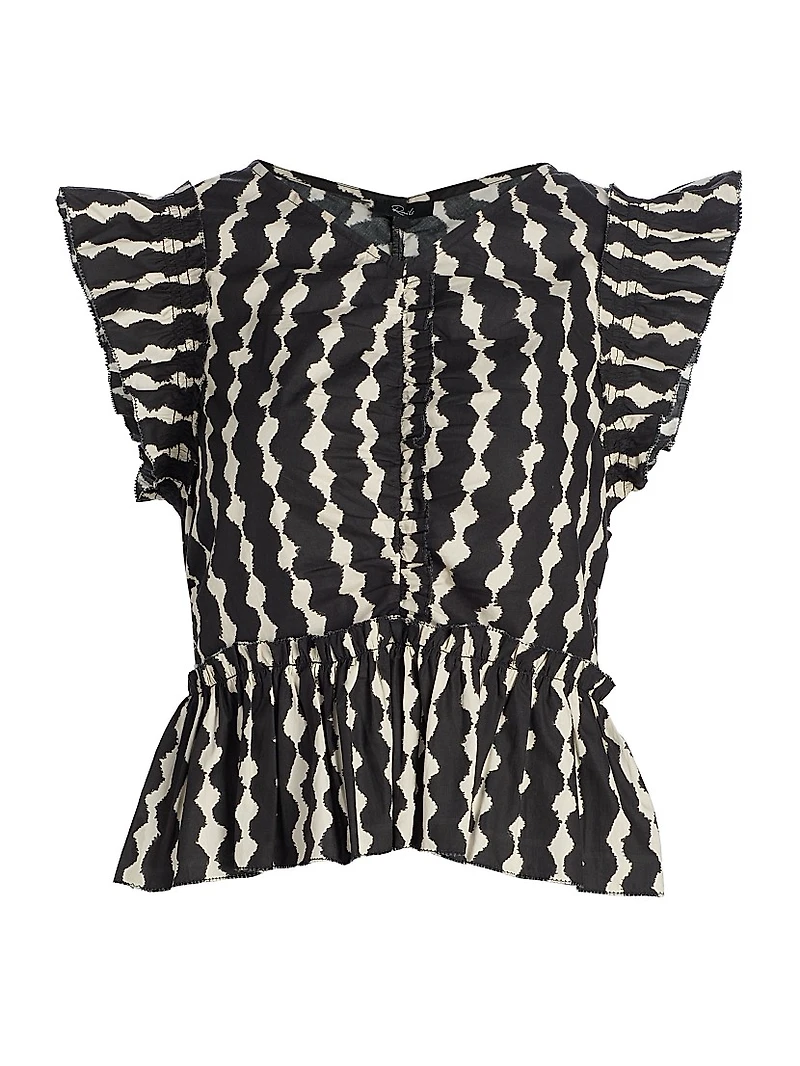 Cali Geometric Flutter Top