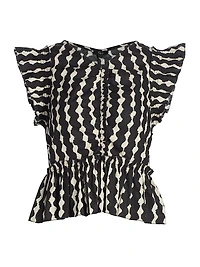 Cali Geometric Flutter Top