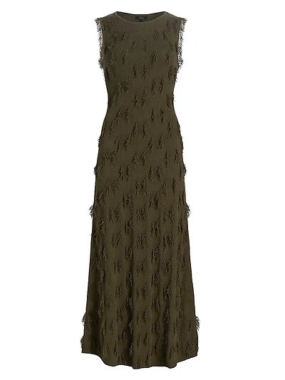 Trivento Fringed Sleeveless Midi-Dress