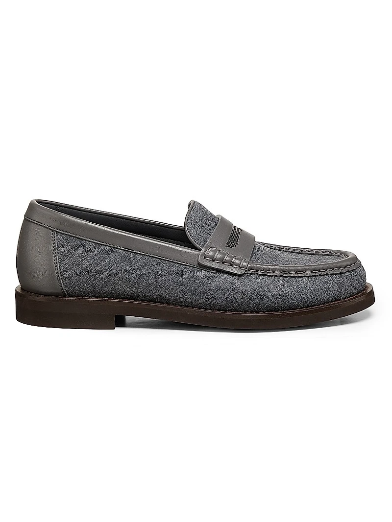Virgin Wool Penny Loafers