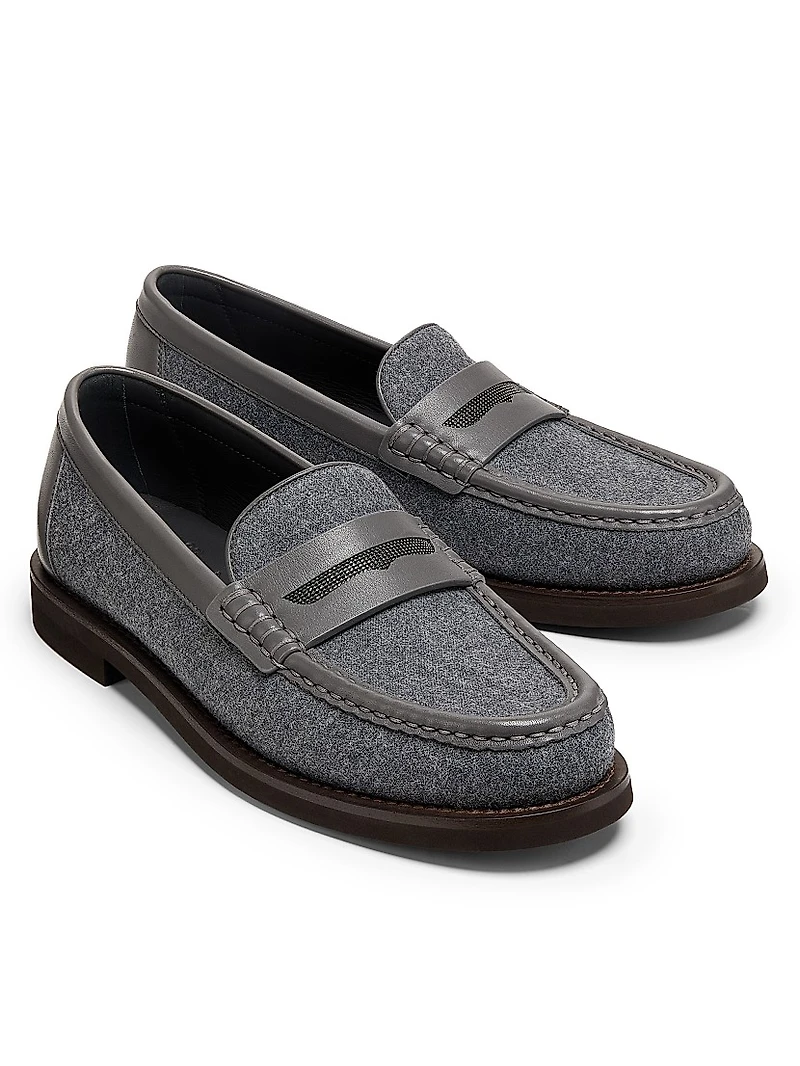Virgin Wool Penny Loafers
