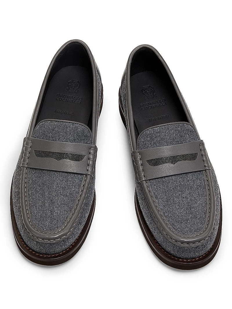 Virgin Wool Penny Loafers