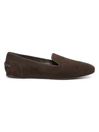 Suede Round-Toe Loafers
