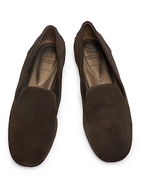Suede Round-Toe Loafers