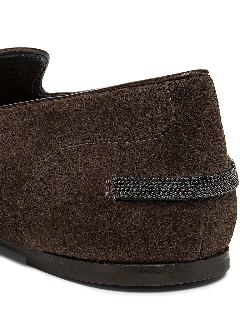 Suede Round-Toe Loafers