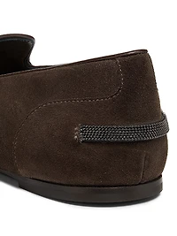 Suede Round-Toe Loafers