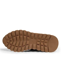 Suede-Shearling Low-Top Sneakers