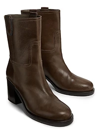 60MM Leather Ankle Boots